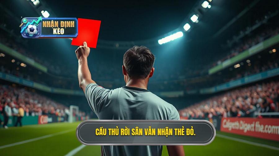 1. Cầu thủ rời sân vẫn nhận thẻ đỏ.