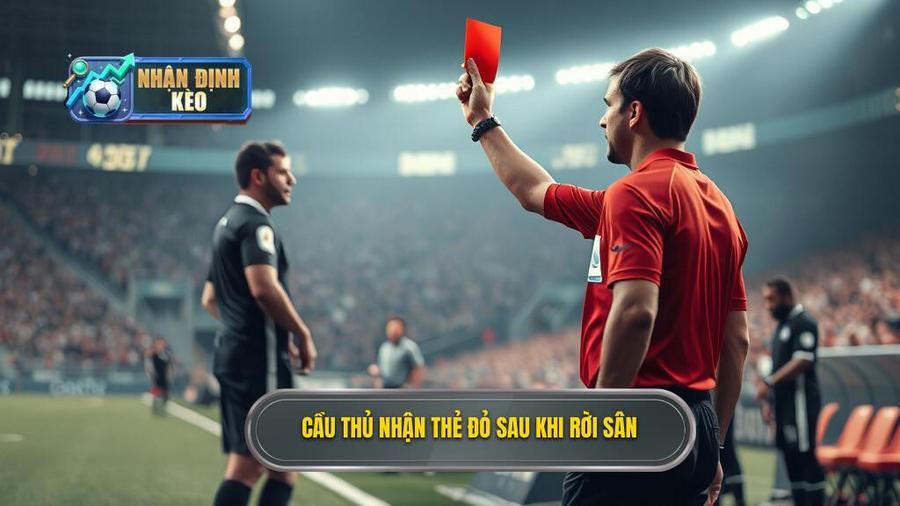 2. Cầu thủ nhận thẻ đỏ sau khi rời sân