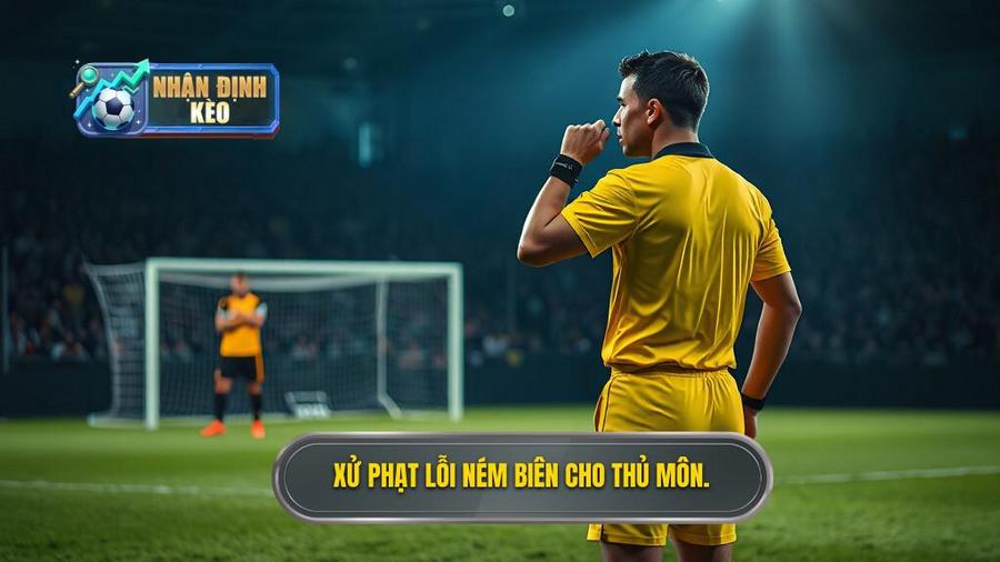 2. Xử phạt lỗi ném biên cho thủ môn.